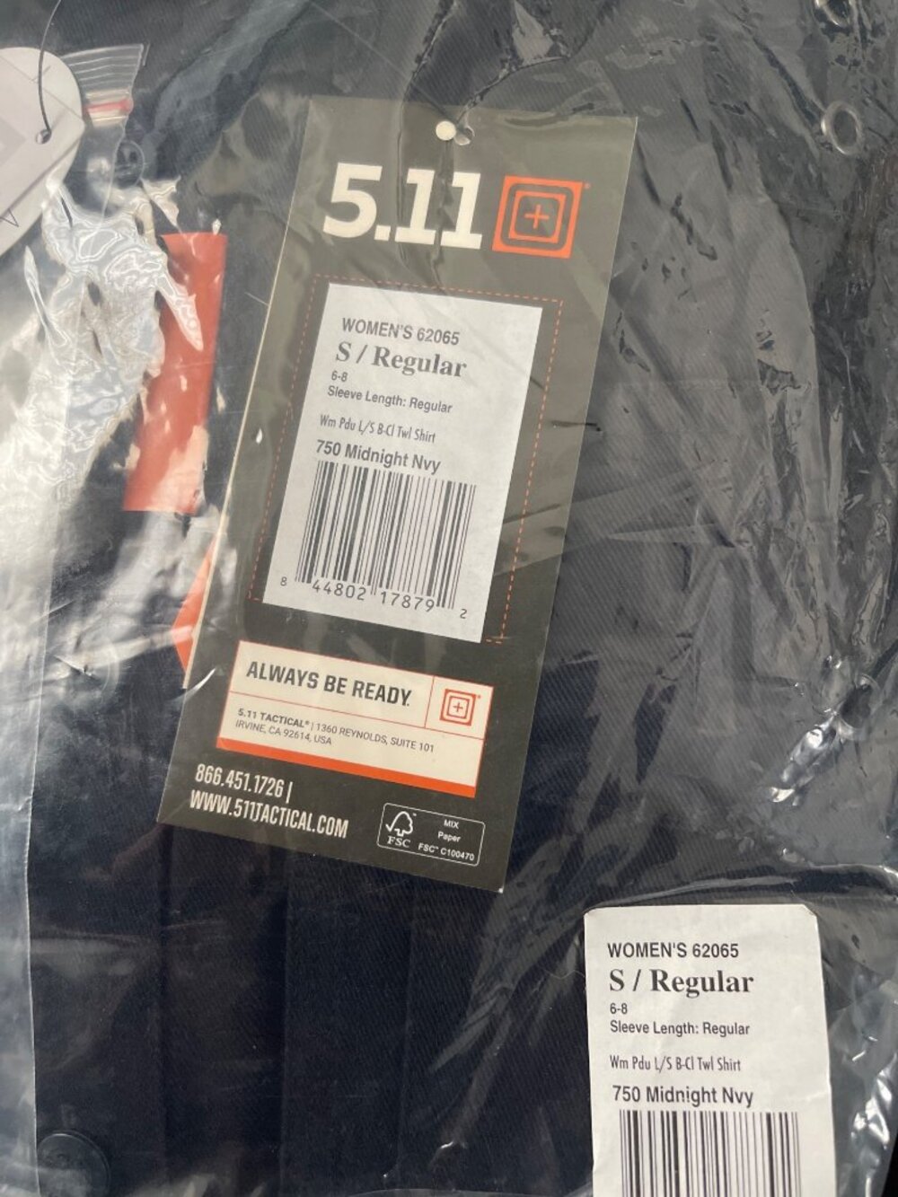 NWT 5.11 Tactical Women's LS Class B Twill PDU Shirt Sz Small 62065 Navy - Picture 4 of 4